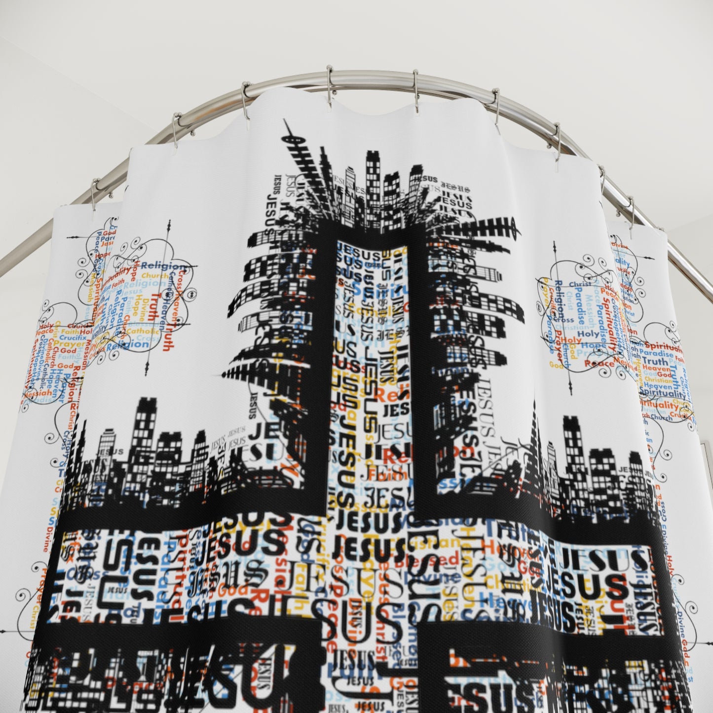 City of faith Shower Curtains