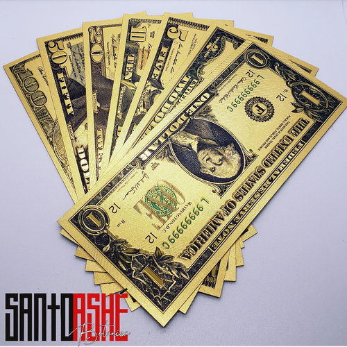 Ancestor Money | All Gold Bills Altar Money - Santo Ashe Botanica
