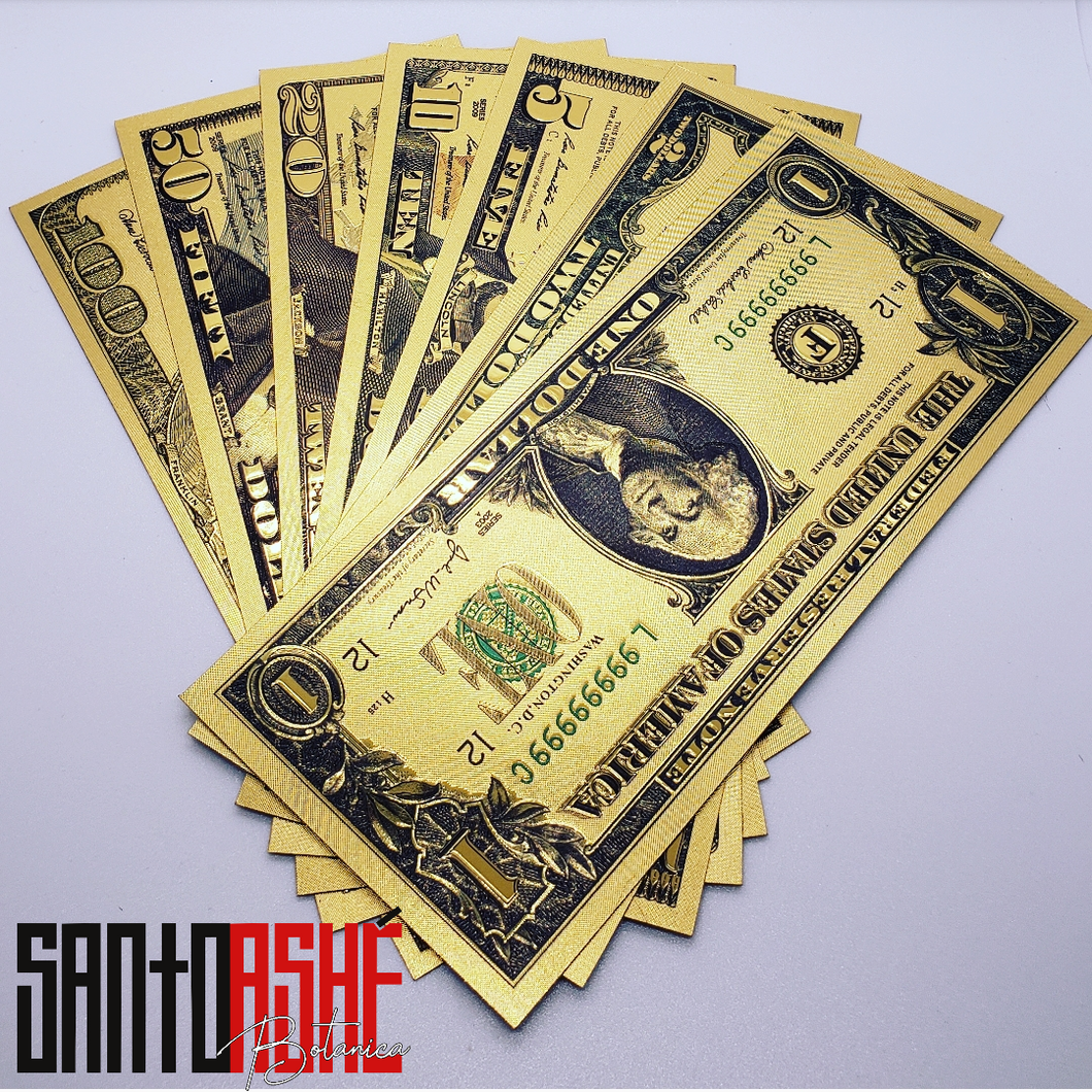 Ancestor Money  All Gold Bills Altar Money – Santo Ashe Botanica